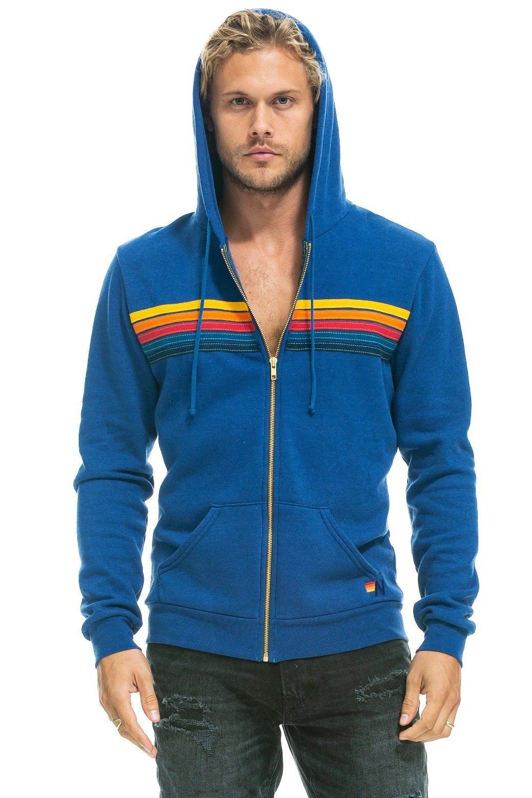 5 STRIPE HOODIE - ROYAL sold by Aviator Nation product image thumbnail 5