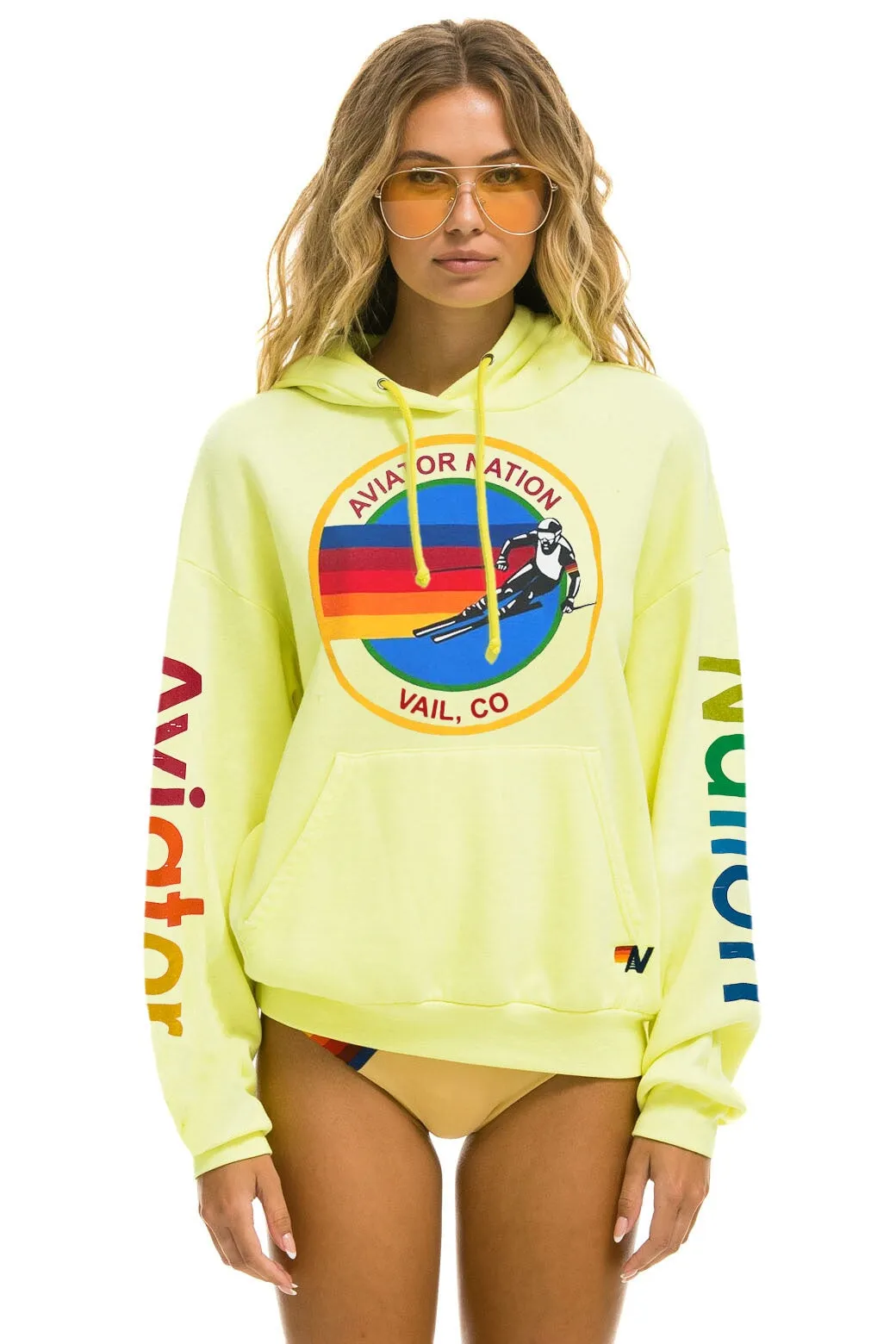 AVIATOR NATION VAIL RELAXED PULLOVER HOODIE - NEON YELLOW sold by Aviator Nation