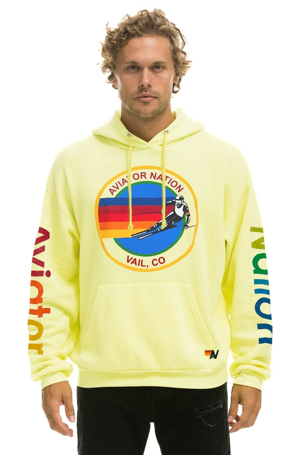 AVIATOR NATION VAIL RELAXED PULLOVER HOODIE - NEON YELLOW sold by Aviator Nation product image thumbnail 2