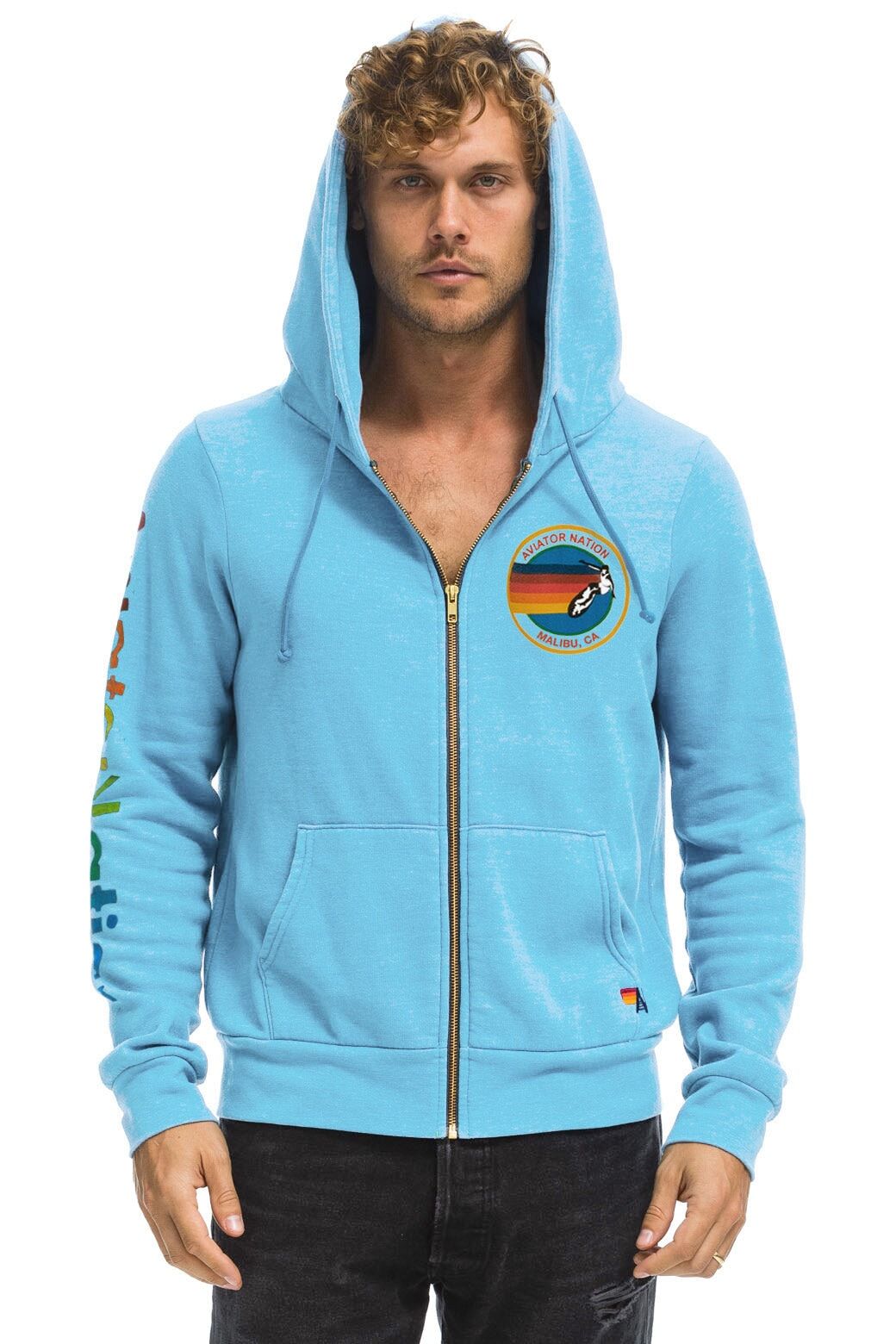 AVIATOR NATION MALIBU HOODIE - SKY sold by Aviator Nation
