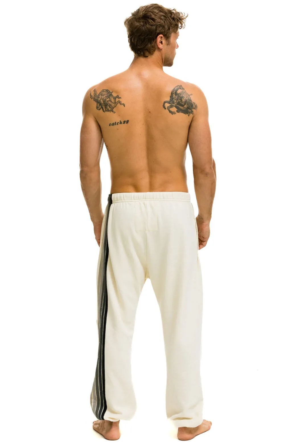 5 STRIPE SWEATPANTS - VINTAGE WHITE // GREY sold by Aviator Nation product image thumbnail 3