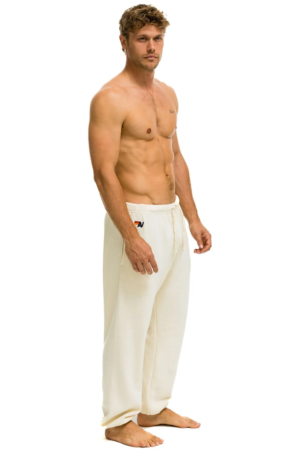 5 STRIPE SWEATPANTS - VINTAGE WHITE // GREY sold by Aviator Nation product image thumbnail 4
