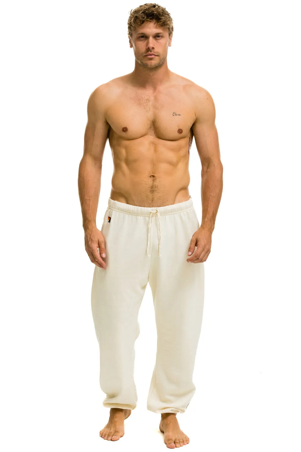 5 STRIPE SWEATPANTS - VINTAGE WHITE // GREY sold by Aviator Nation product image thumbnail 2