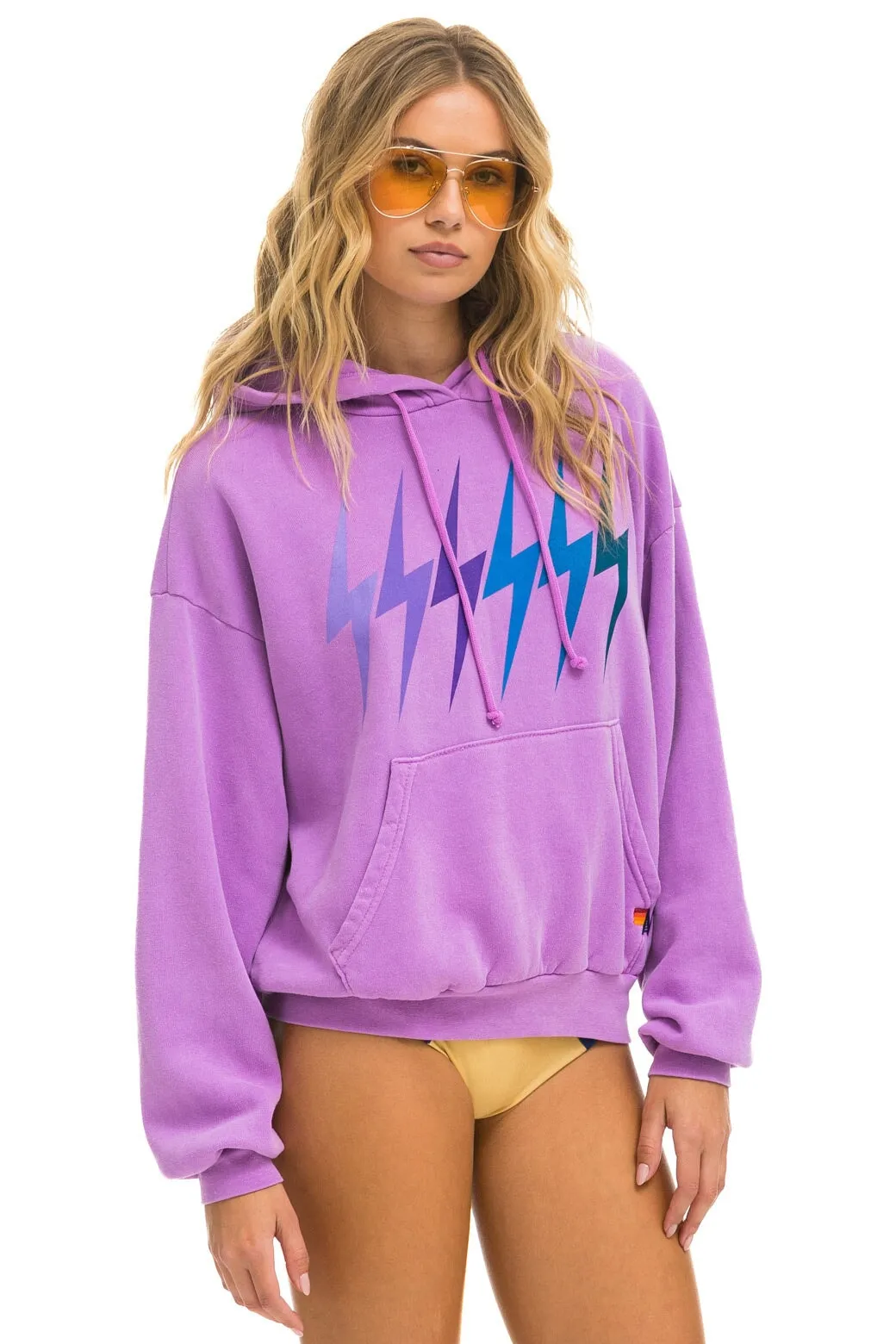 BOLT GRADIENT RELAXED PULLOVER HOODIE - NEON PURPLE // PURPLE sold by Aviator Nation product image thumbnail 5