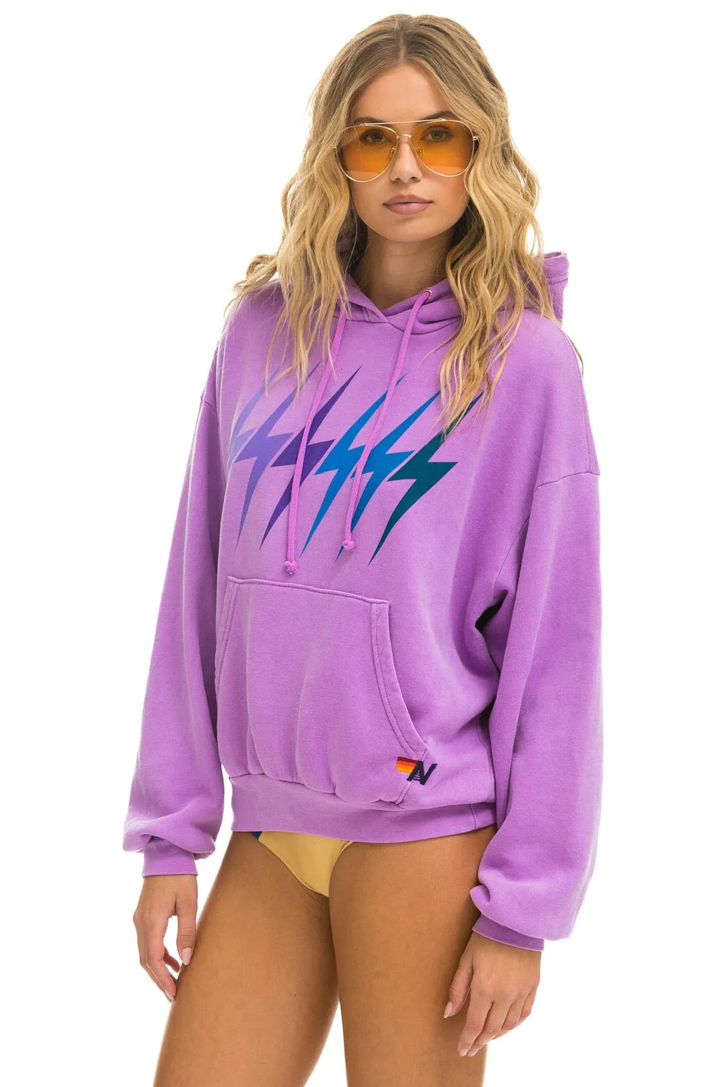 BOLT GRADIENT RELAXED PULLOVER HOODIE - NEON PURPLE // PURPLE sold by Aviator Nation product image thumbnail 3