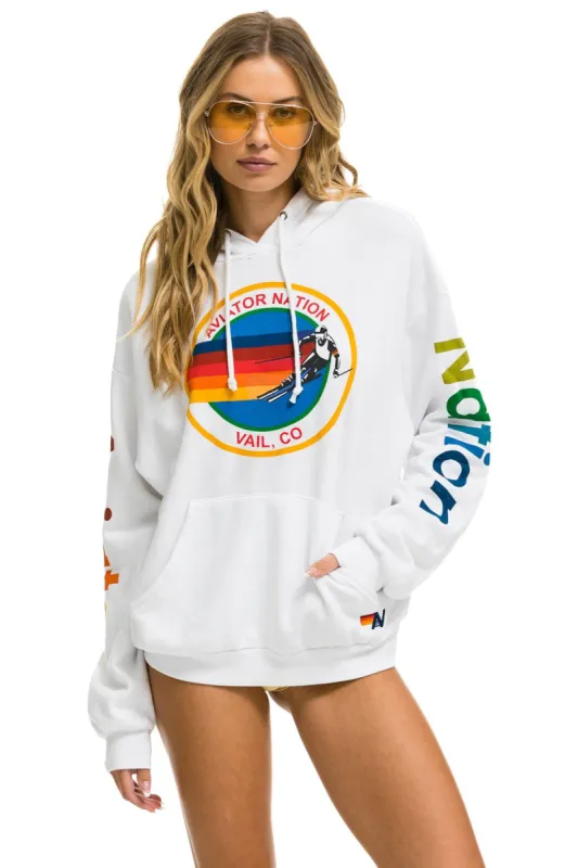 AVIATOR NATION VAIL RELAXED PULLOVER HOODIE - WHITE sold by Aviator Nation