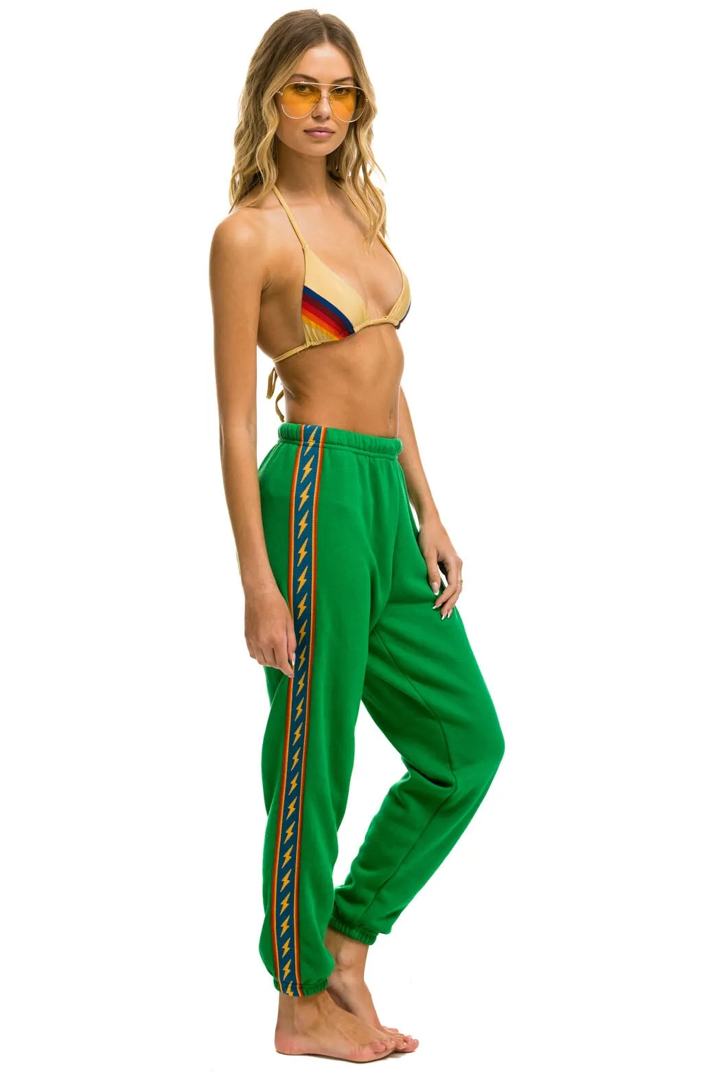 BOLT STRIPE SWEATPANTS - KELLY GREEN sold by Aviator Nation product image thumbnail 3