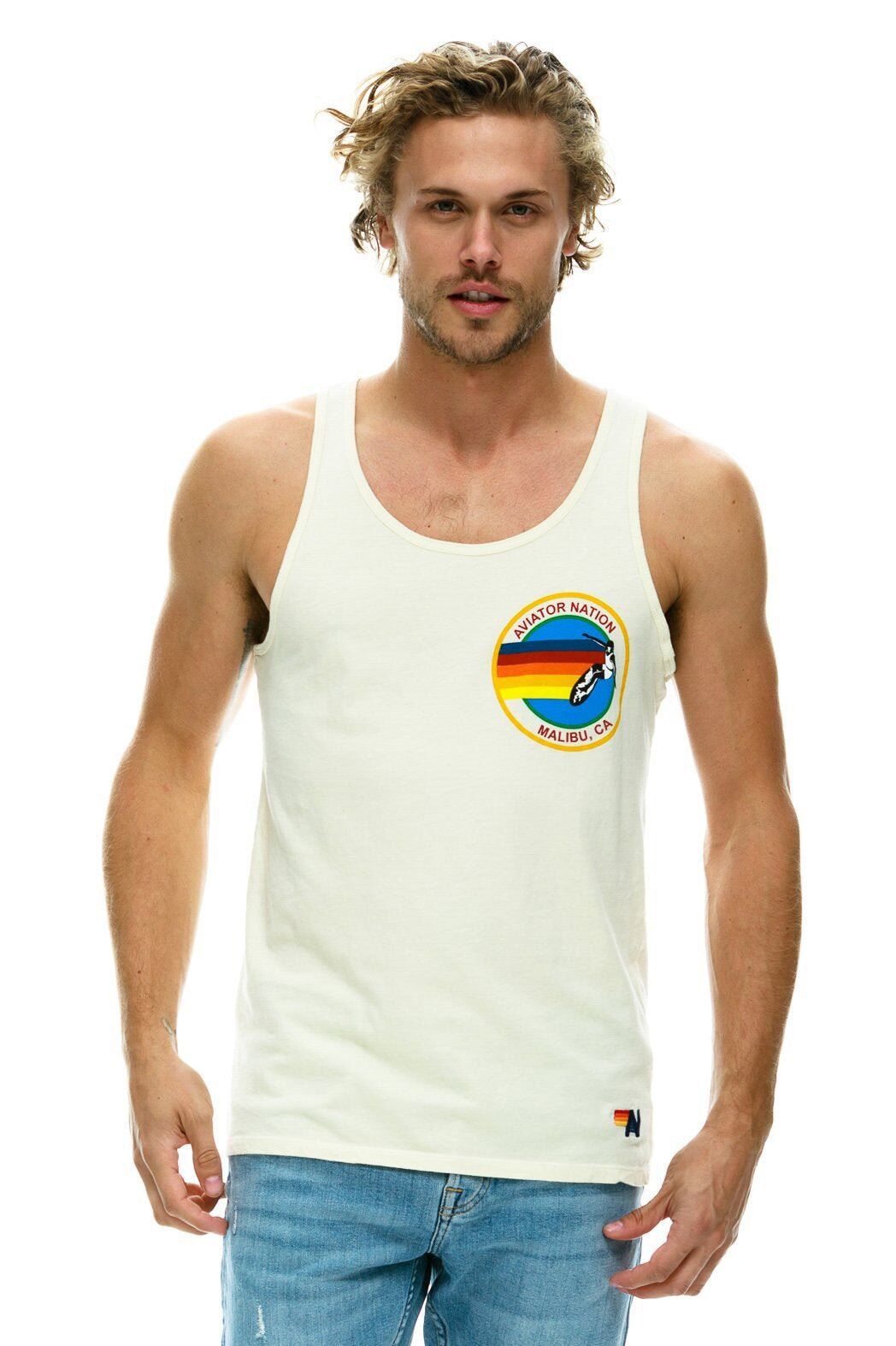 AVIATOR NATION MALBIU TANK - VINTAGE WHITE sold by Aviator Nation