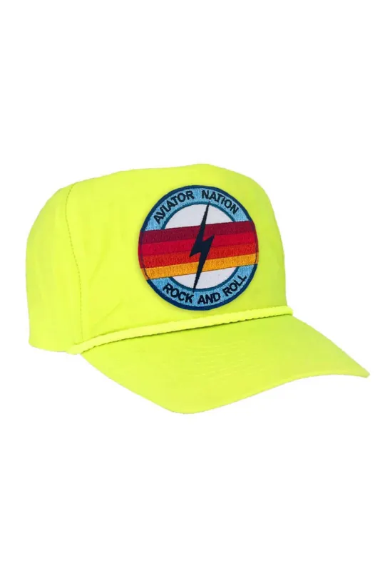 ROCK AND ROLL BOLT - VINTAGE NYLON TRUCKER HAT sold by Aviator Nation