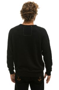 SMILEY 2 LIGHT WEIGHT CREW SWEATSHIRT - BLACK sold by Aviator Nation