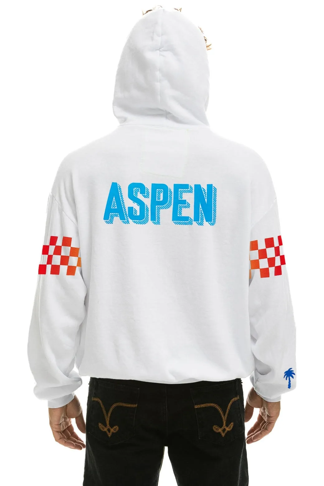 PALM TREE FESTIVAL ASPEN 2023 PULLOVER HOODIE RELAXED - WHITE sold by Aviator Nation product image thumbnail 3