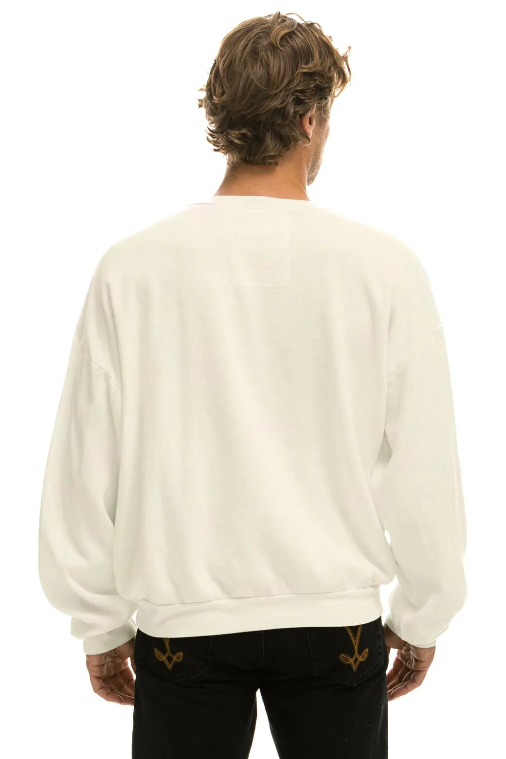 HEART STITCH RELAXED CREW SWEATSHIRT - VINTAGE WHITE sold by Aviator Nation product image thumbnail 5