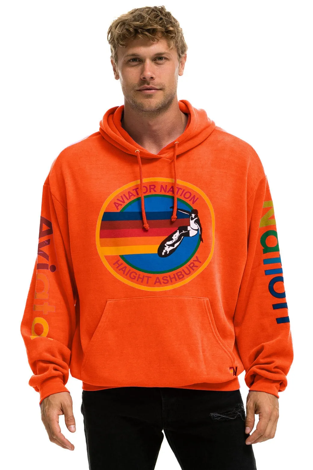AVIATOR NATION HAIGHT ASHBURY RELAXED PULLOVER HOODIE - ORANGE sold by Aviator Nation product image thumbnail 2