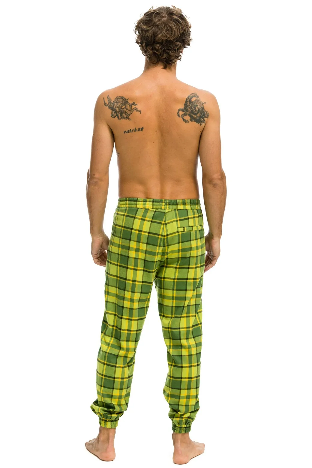 UNISEX PLAID LODGE PANT - AVOCADO PLAID sold by Aviator Nation product image thumbnail 4