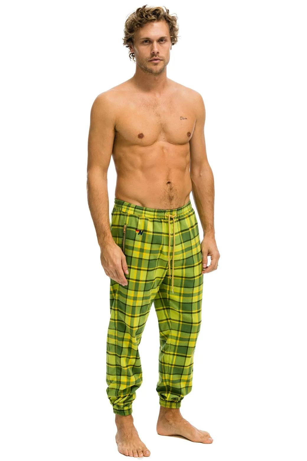 UNISEX PLAID LODGE PANT - AVOCADO PLAID sold by Aviator Nation product image thumbnail 5