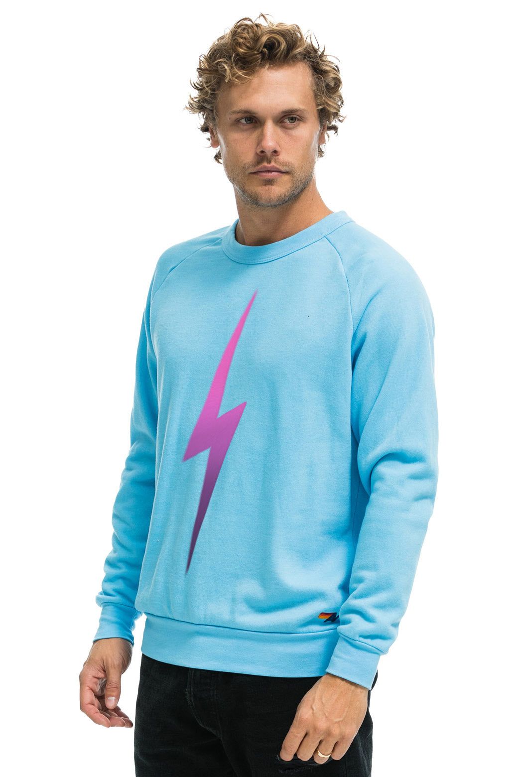 BOLT FADE SWEATSHIRT - SKY // PINK PURPLE sold by Aviator Nation product image thumbnail 4