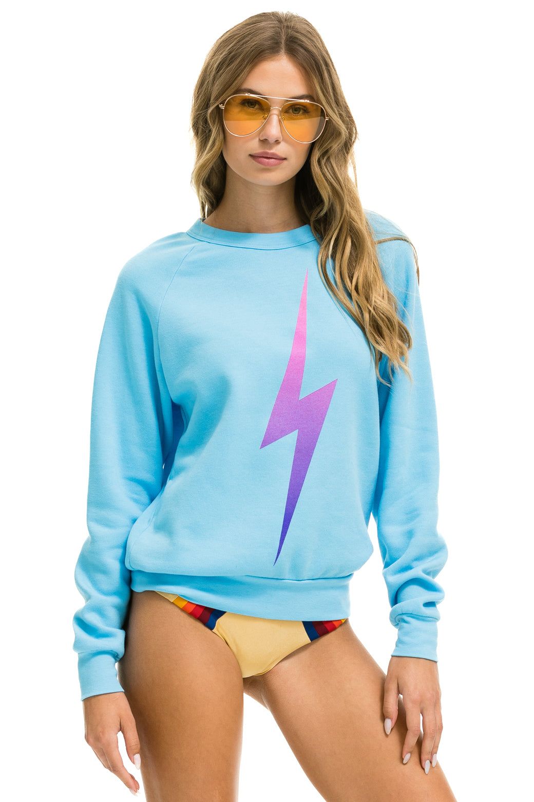 BOLT FADE SWEATSHIRT - SKY // PINK PURPLE sold by Aviator Nation product image thumbnail 3