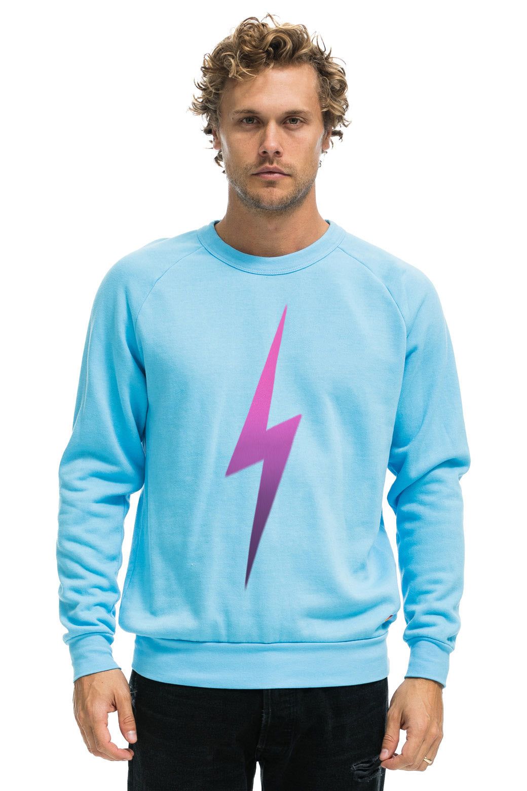 BOLT FADE SWEATSHIRT - SKY // PINK PURPLE sold by Aviator Nation product image thumbnail 2