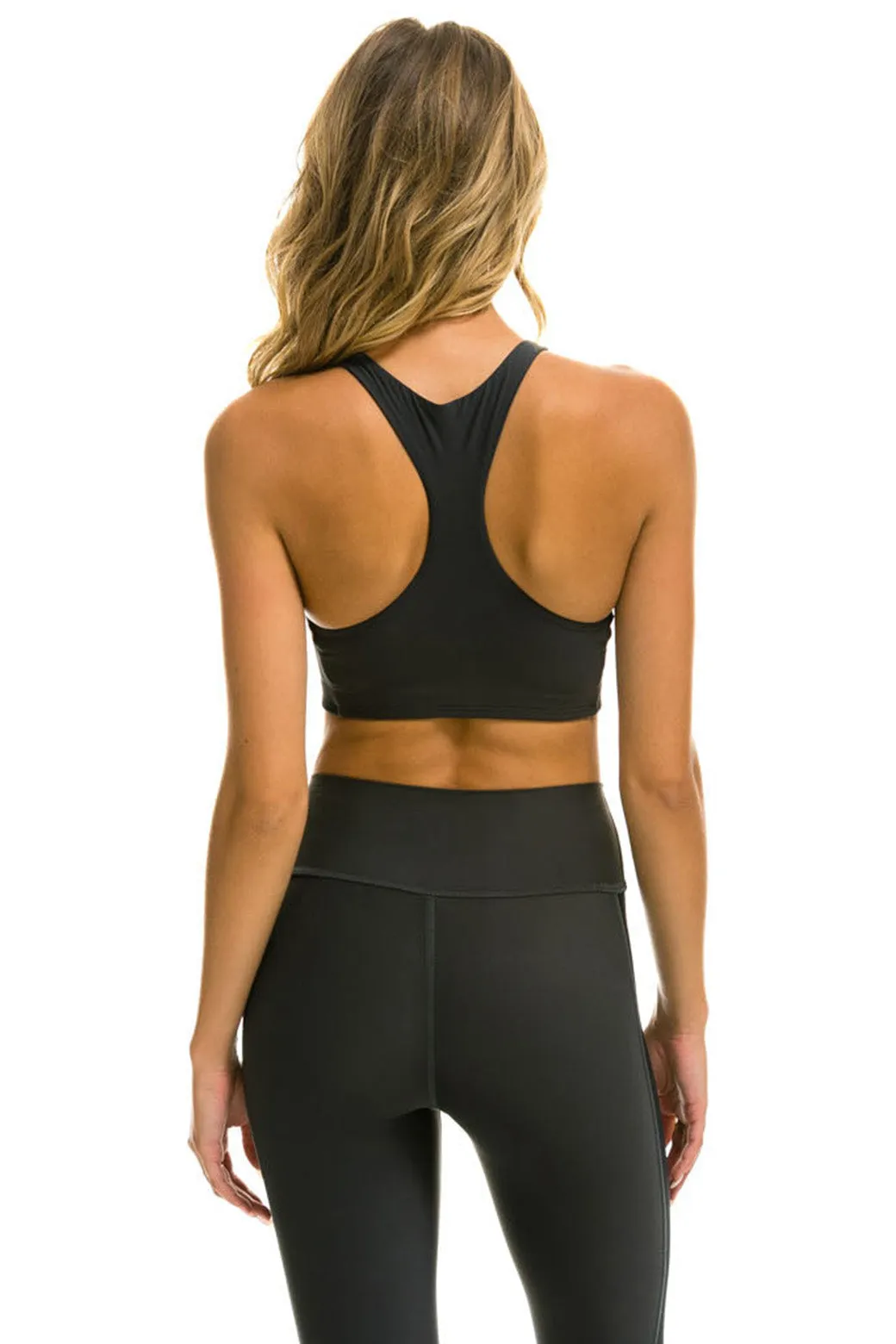 COLOR BLOCK RACER SPORTS BRA - TITANIUM sold by Aviator Nation product image thumbnail 3