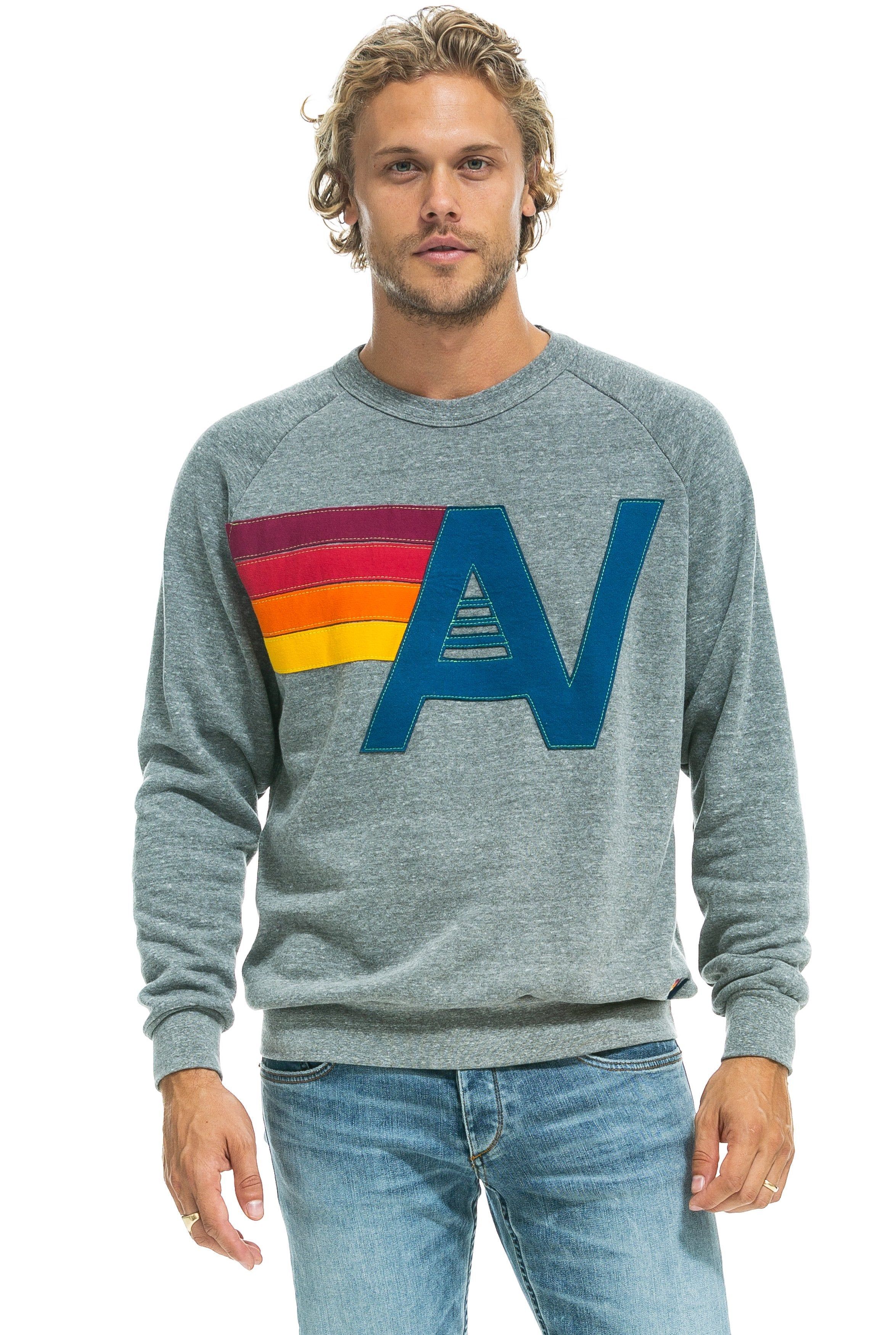 LOGO STITCH CREW SWEATSHIRT - HEATHER GREY sold by Aviator Nation product image thumbnail 2