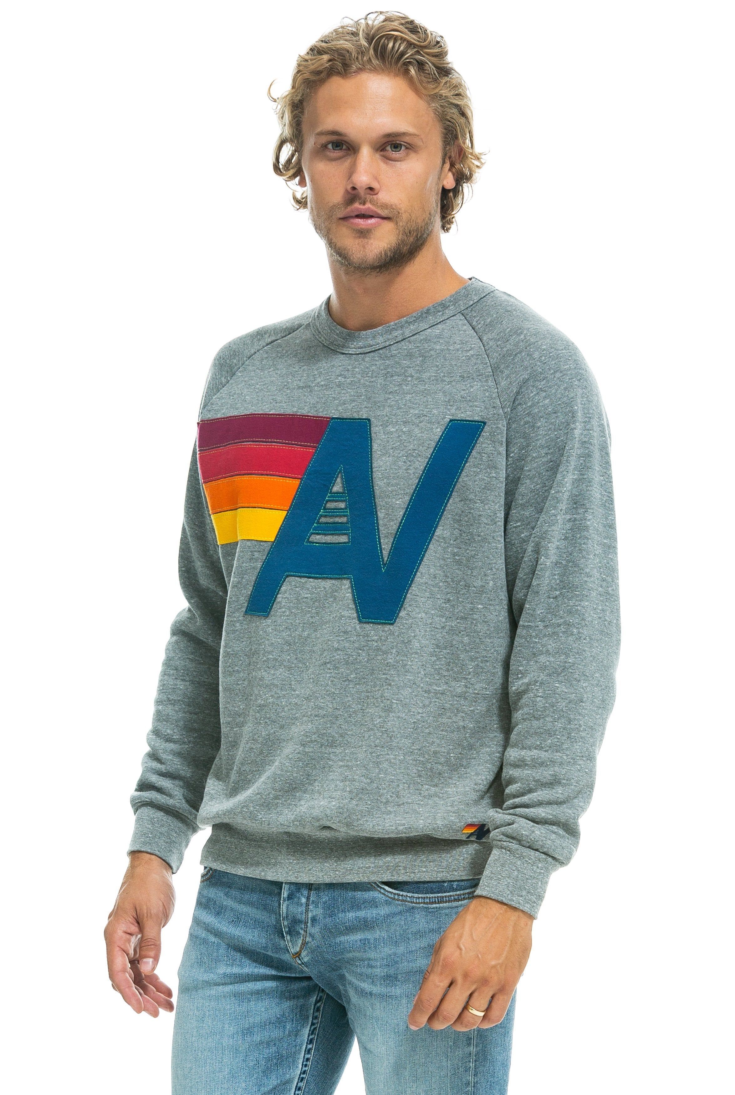 LOGO STITCH CREW SWEATSHIRT - HEATHER GREY sold by Aviator Nation product image thumbnail 3
