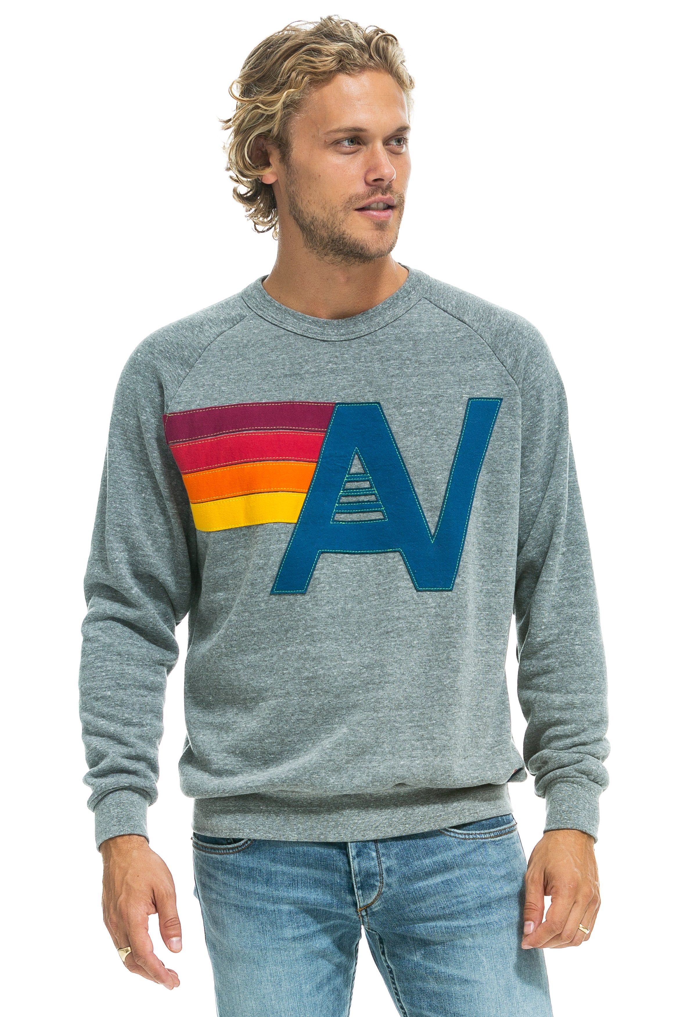 LOGO STITCH CREW SWEATSHIRT - HEATHER GREY sold by Aviator Nation product image thumbnail 4