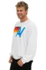LOGO RELAXED CREW SWEATSHIRT - WHITE sold by Aviator Nation