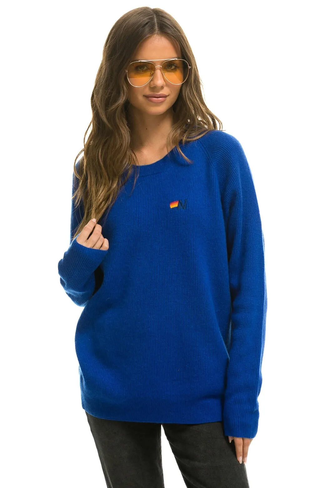 VINTAGE CABIN 2 UNISEX CASHMERE SWEATER - LAPIS sold by Aviator Nation product image thumbnail 3
