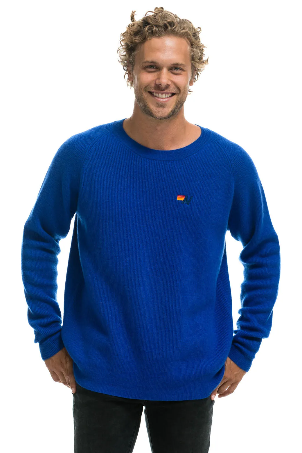 VINTAGE CABIN 2 UNISEX CASHMERE SWEATER - LAPIS sold by Aviator Nation product image thumbnail 2