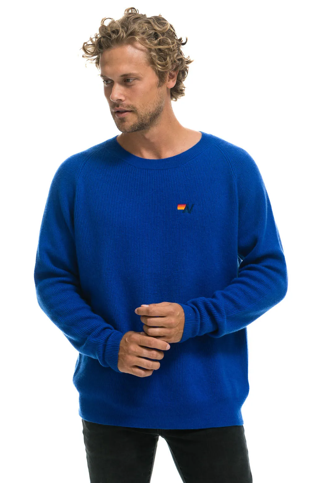 VINTAGE CABIN 2 UNISEX CASHMERE SWEATER - LAPIS sold by Aviator Nation product image thumbnail 4