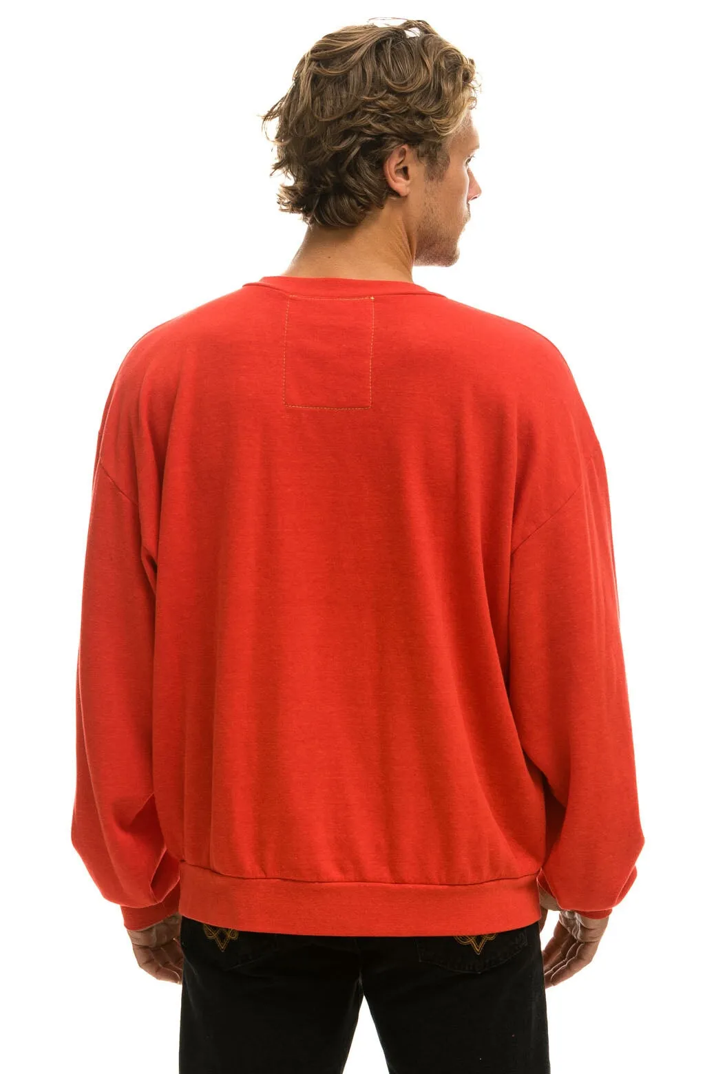 BOLT RELAXED CREW SWEATSHIRT - RED // WHITE sold by Aviator Nation product image thumbnail 4