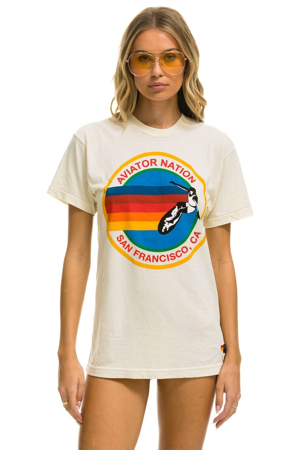 AVIATOR NATION SAN FRANCISCO TEE - VINTAGE WHITE sold by Aviator Nation