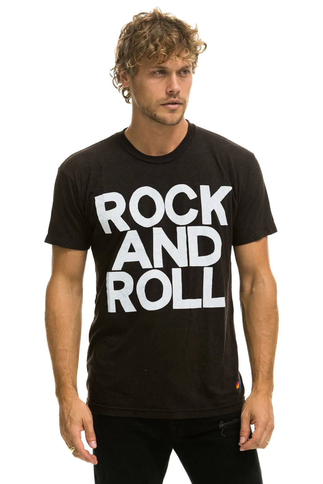 ROCK AND ROLL TEE - BLACK sold by Aviator Nation product image thumbnail 2