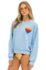 RAINBOW HEART STITCH RELAXED CREW SWEATSHIRT - ICE sold by Aviator Nation