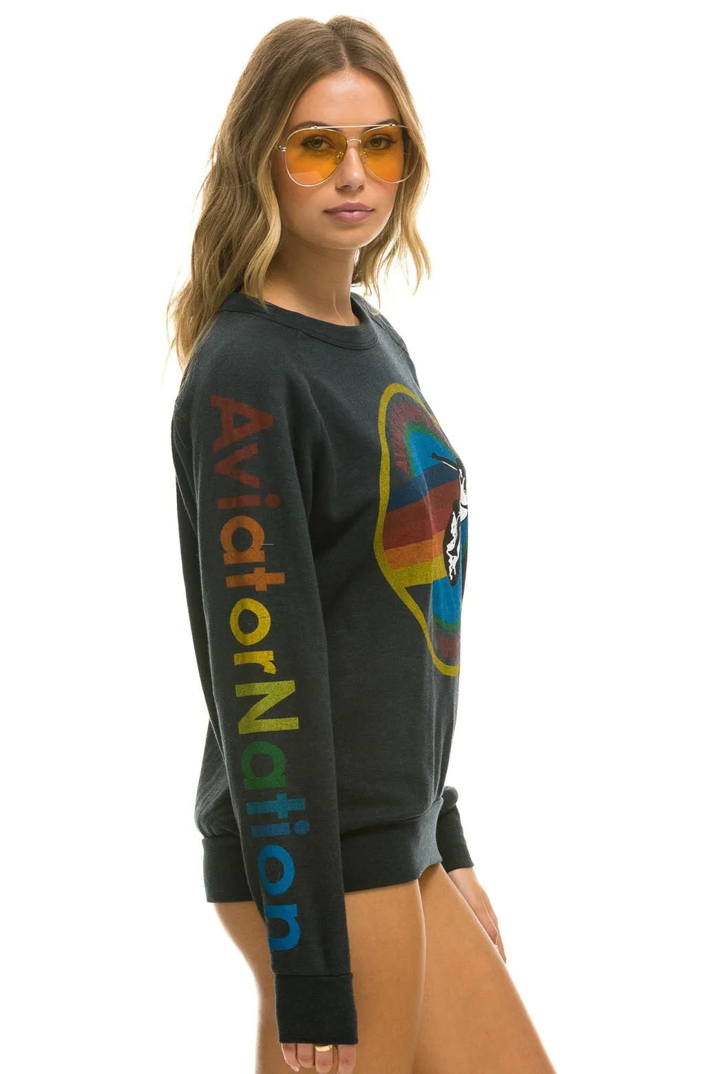 AVIATOR NATION HAMPTONS CREW SWEATSHIRT - CHARCOAL sold by Aviator Nation product image thumbnail 4