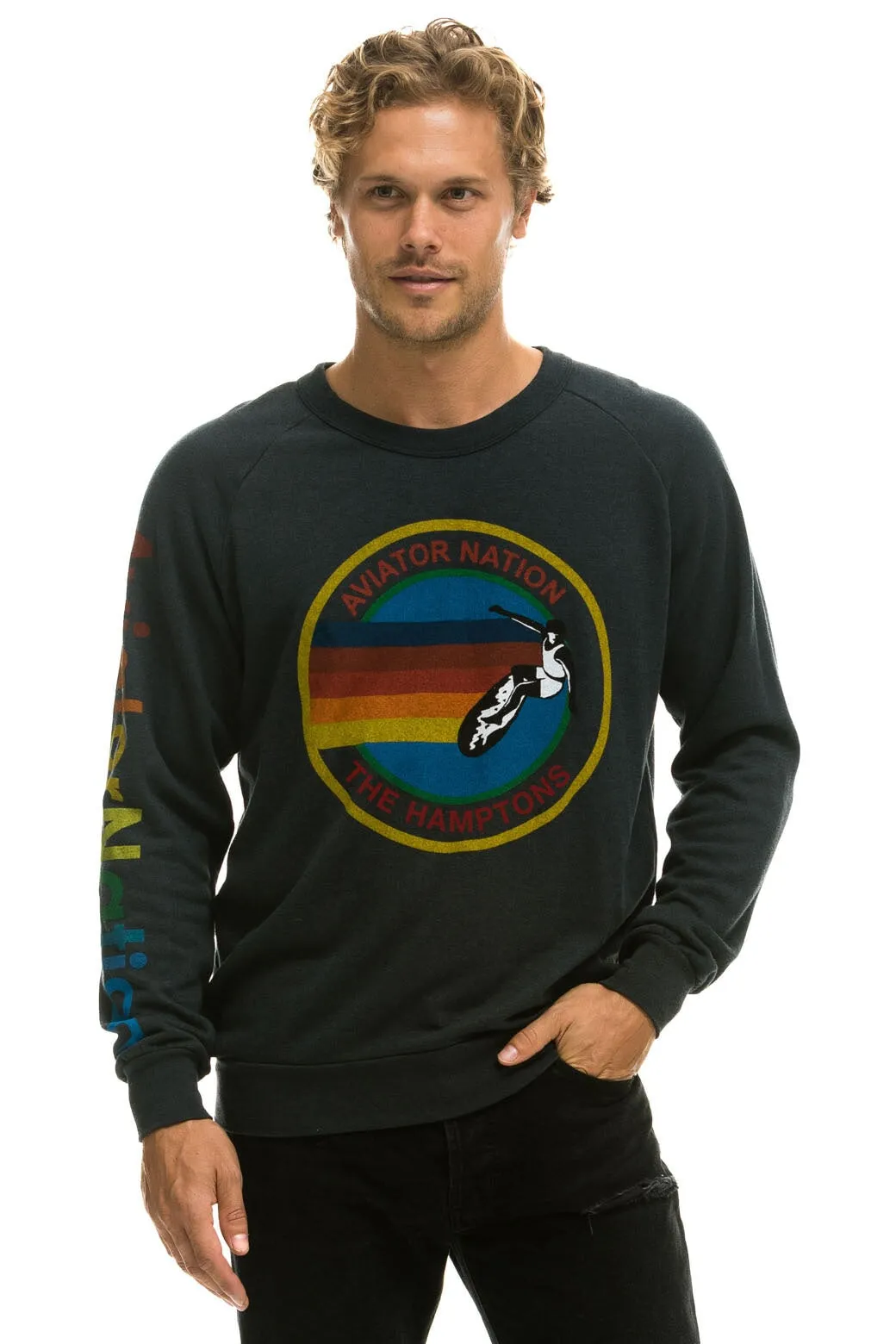 AVIATOR NATION HAMPTONS CREW SWEATSHIRT - CHARCOAL sold by Aviator Nation product image thumbnail 2