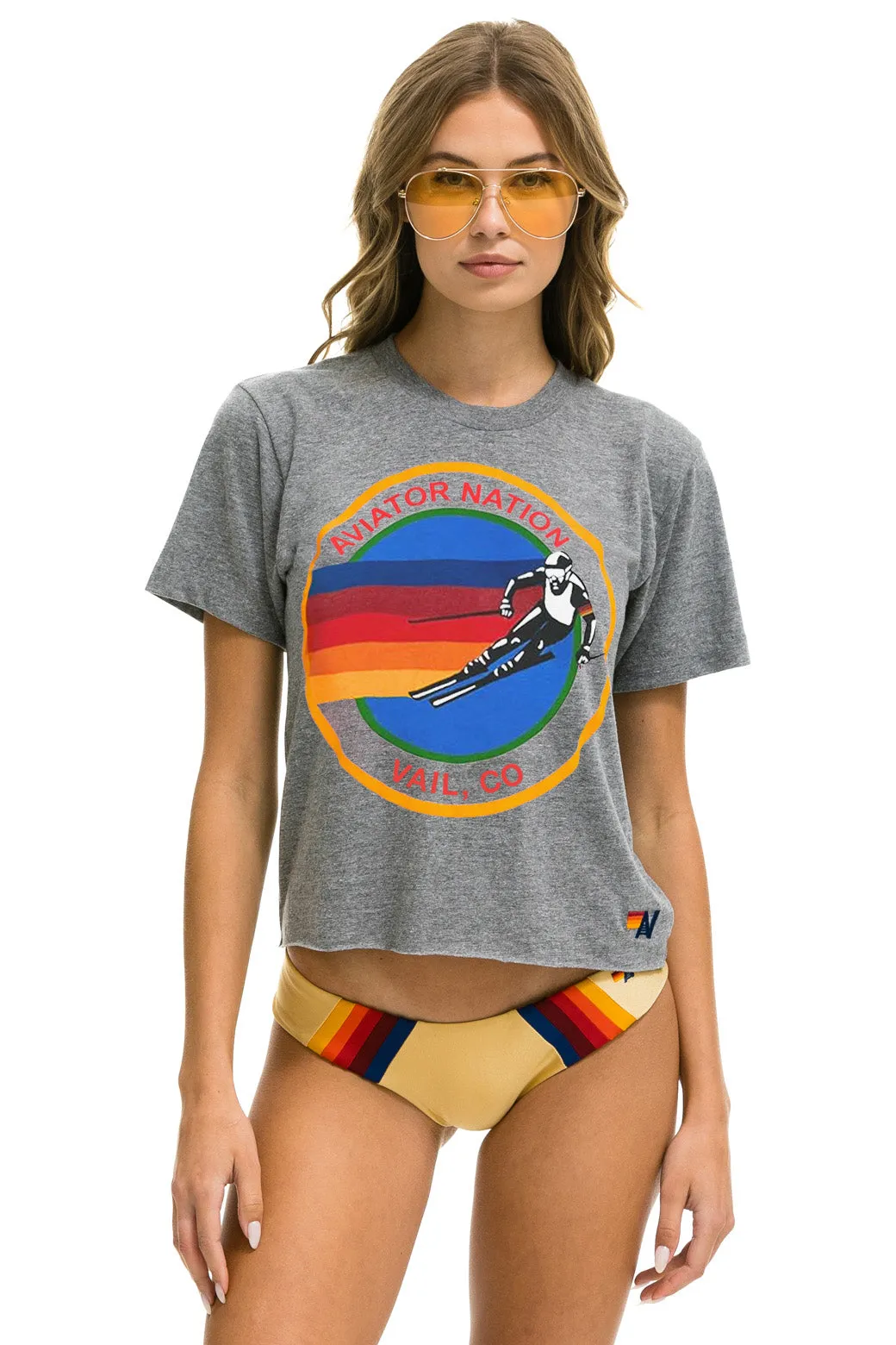 SIGNATURE VAIL BOYFRIEND TEE - HEATHER sold by Aviator Nation