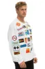 VINTAGE PATCH RELAXED CREW SWEATSHIRT - WHITE sold by Aviator Nation
