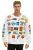 VINTAGE PATCH RELAXED CREW SWEATSHIRT - WHITE sold by Aviator Nation