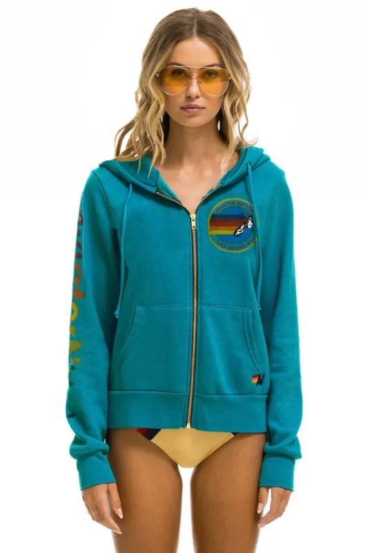 AVIATOR NATION LAS VEGAS ZIP HOODIE - TEAL sold by Aviator Nation