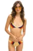 5 STRIPE RACERBACK BIKINI TOP - GOLD sold by Aviator Nation