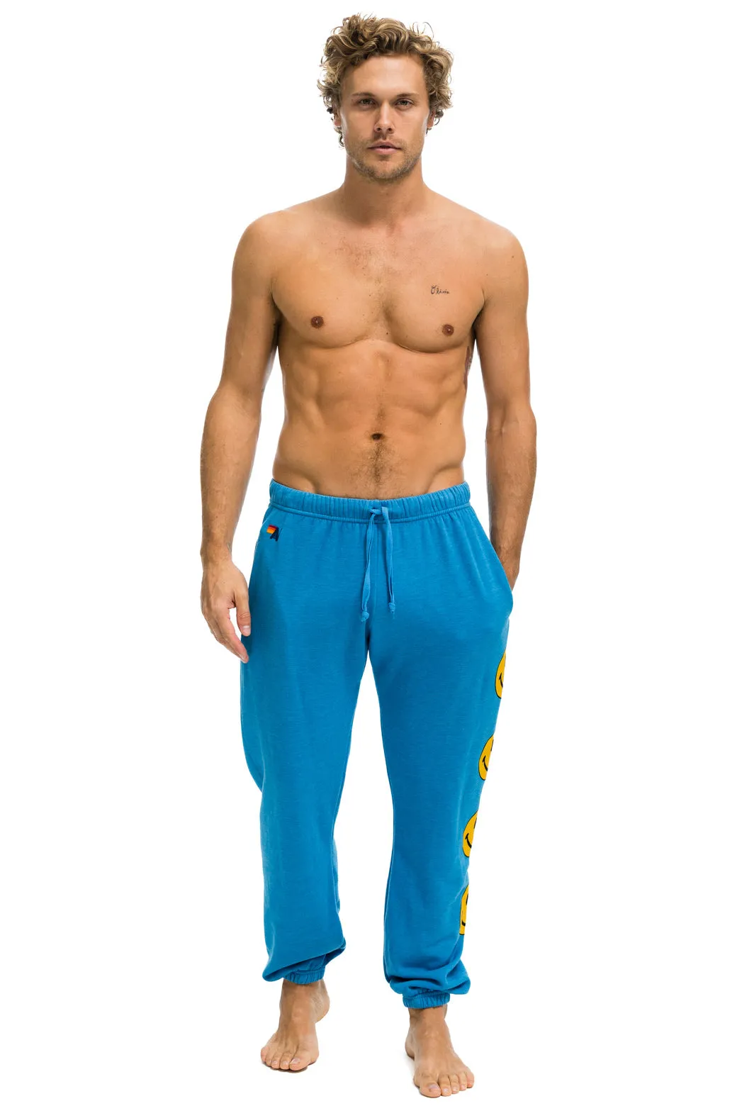 SMILEY 2 MENS SWEATPANTS - OCEAN sold by Aviator Nation product image thumbnail 3