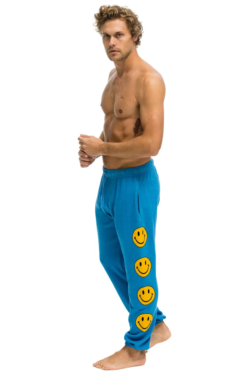 SMILEY 2 MENS SWEATPANTS - OCEAN sold by Aviator Nation