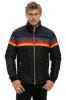 charcoal 5 stripe zip hoodie sold by Aviator Nation