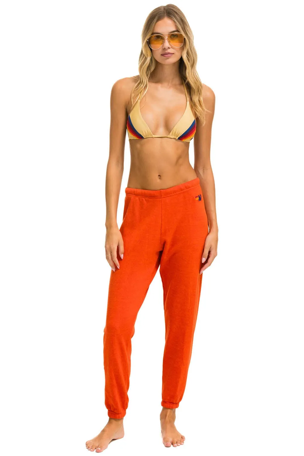 RIDE LOGO WHITE SWEATPANTS - ORANGE sold by Aviator Nation product image thumbnail 2