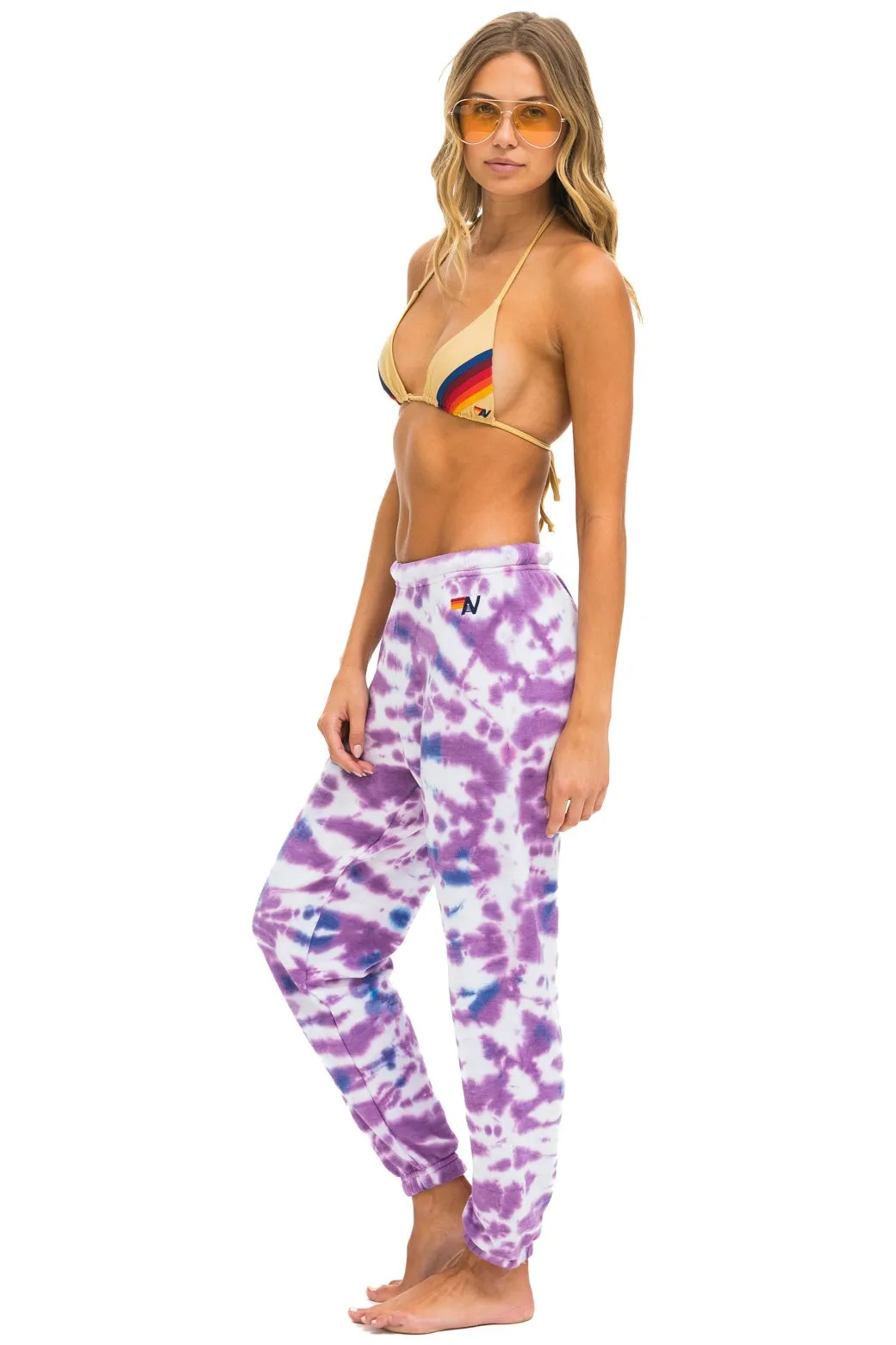 HAND DYED SWEATPANTS - TIE DYE MAGENTA sold by Aviator Nation product image thumbnail 4