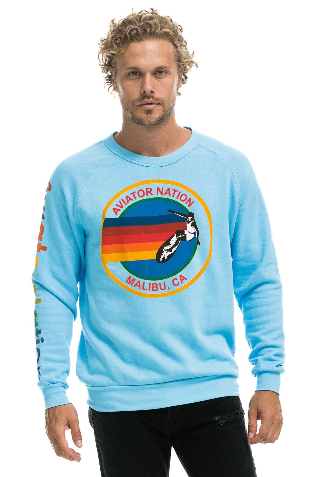 AVIATOR NATION MALIBU CREW SWEATSHIRT - SKY sold by Aviator Nation product image thumbnail 2