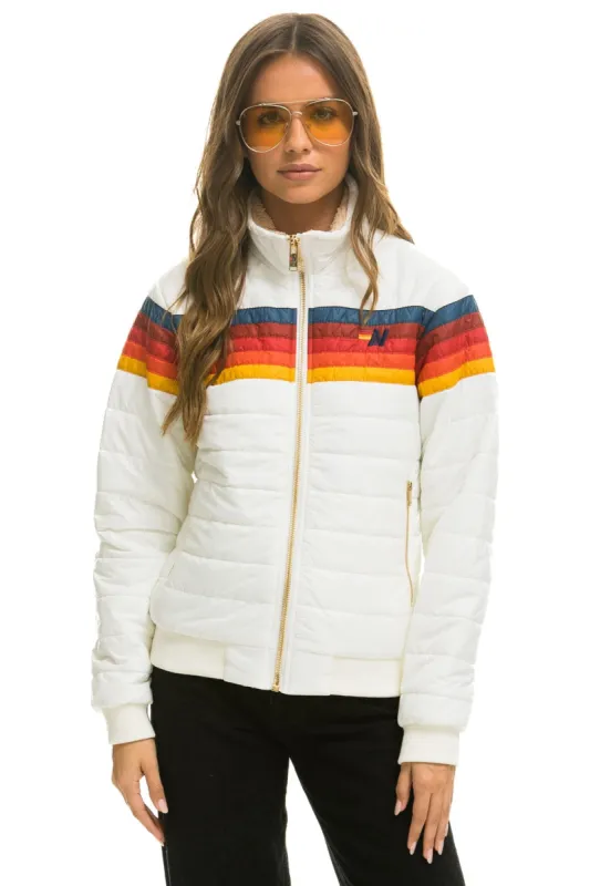 5 STRIPE JACKET - WHITE sold by Aviator Nation