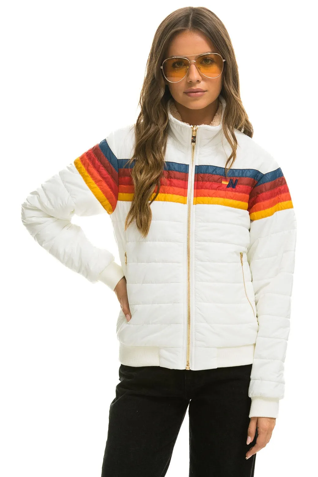 5 STRIPE JACKET - WHITE sold by Aviator Nation product image thumbnail 2