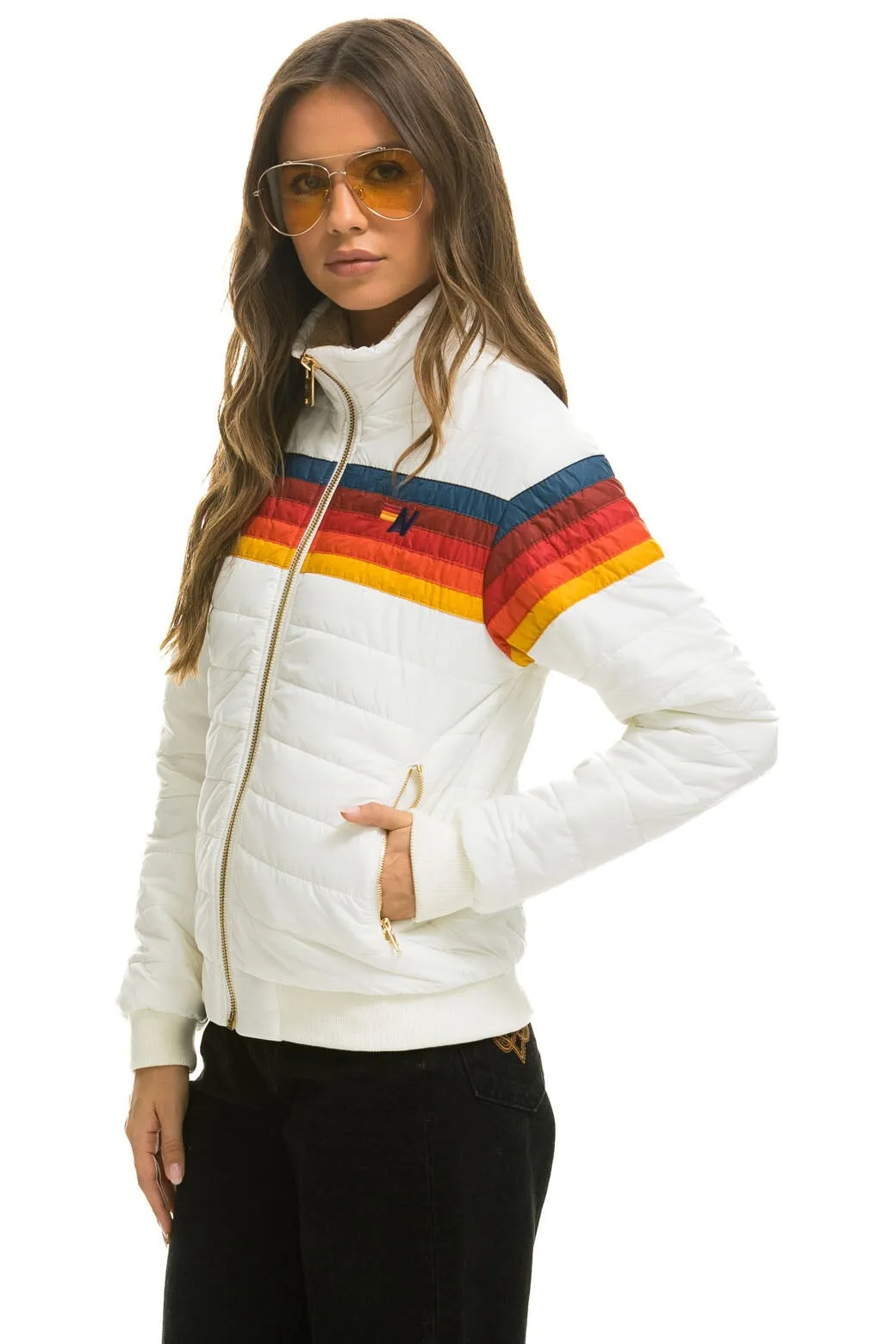 5 STRIPE JACKET - WHITE sold by Aviator Nation product image thumbnail 3